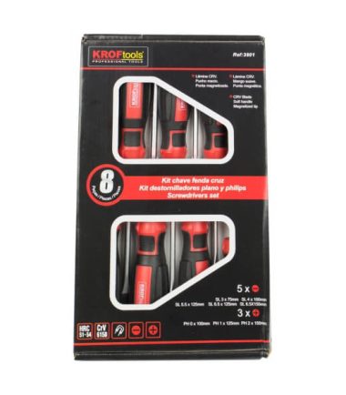 Kit Chave Fenda Cruz 8PC Kroftools
